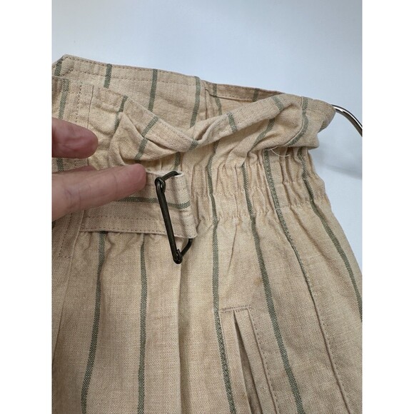 90s VTG Style Linen Cotton High Waist Mom Shorts Size 26/S Vintage yellow stripe - Picture 2 of 11